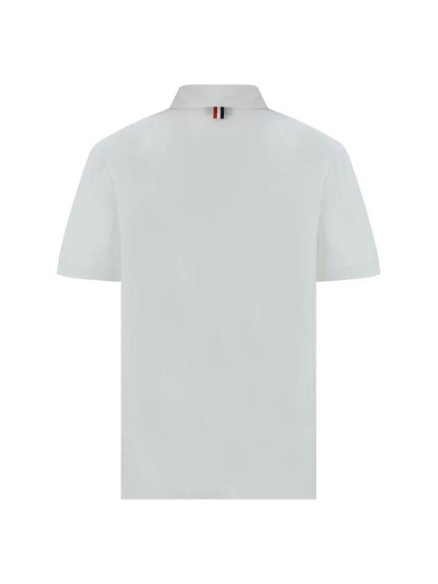 RWB Stripe Polo Shirt White - THOM BROWNE - BALAAN 3