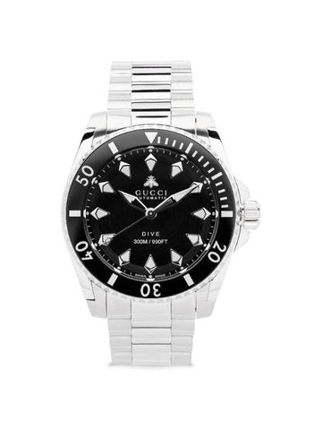 Dive Black Ceramic Bezel Watch Silver - GUCCI - BALAAN 1