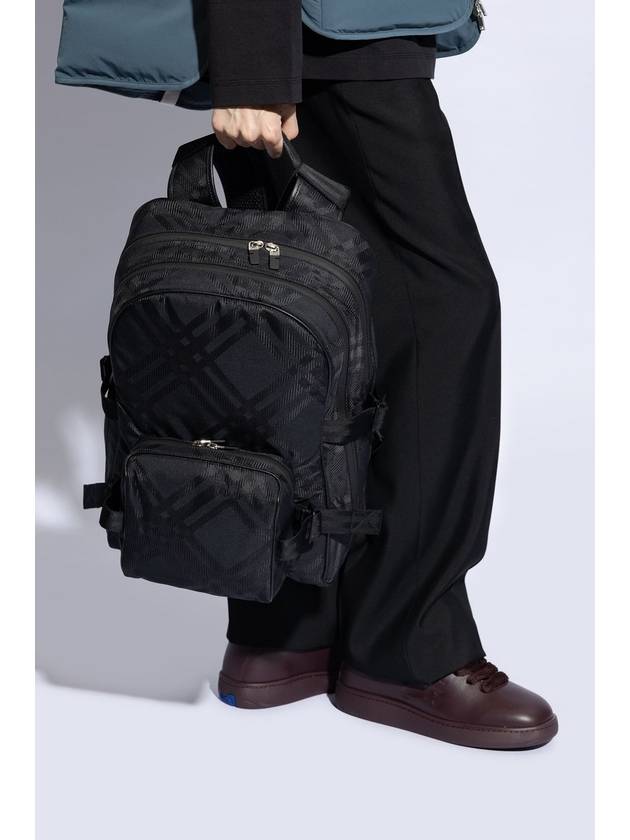 Check Print Jacquard Backpack Black - BURBERRY - BALAAN 3