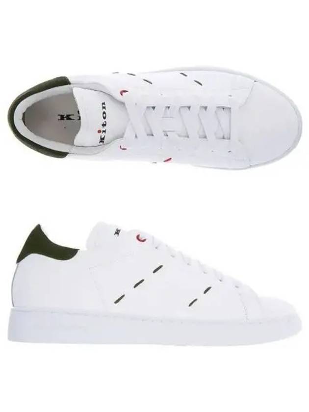 Stitched Leather Low Top Sneakers White - KITON - BALAAN 2