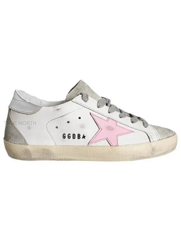 Women's Superstar Silver Heel Tab Pink Star Low Top Sneakers White - GOLDEN GOOSE - BALAAN 2