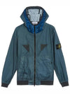 Wappen Patch Nylon Hooded Jacket Blue - STONE ISLAND - BALAAN 2