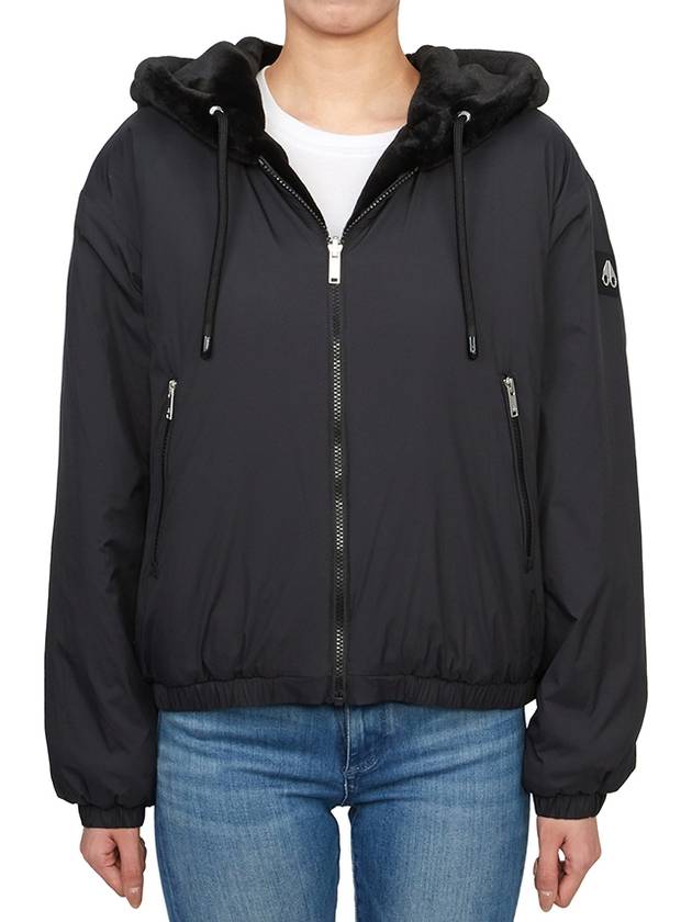 Eaton Bunny Reversible Nylon Zip Up Hooded Black - MOOSE KNUCKLES - BALAAN 4