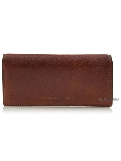 Leather Logo Long Wallet Brown - BRUNELLO CUCINELLI - BALAAN 2