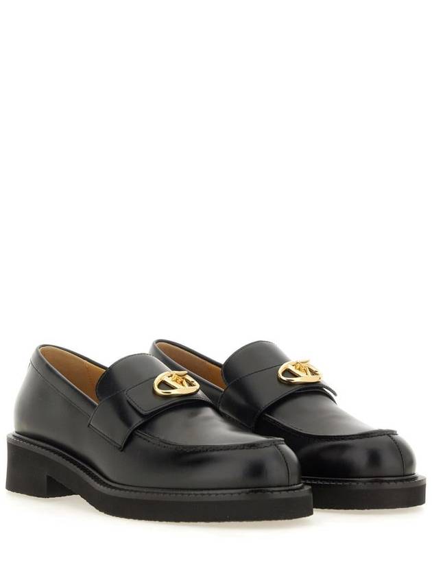 V Logo Locker Loafers Black - VALENTINO - BALAAN 4