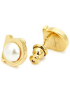 Gancini pearl earrings gold - SALVATORE FERRAGAMO - BALAAN 6