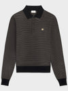 Triomphe Polo Shirt Finely Striped Cotton Jersey - CELINE - BALAAN 1