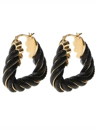 Twisted Triangle Hoop Earrings Brown - BOTTEGA VENETA - BALAAN 2