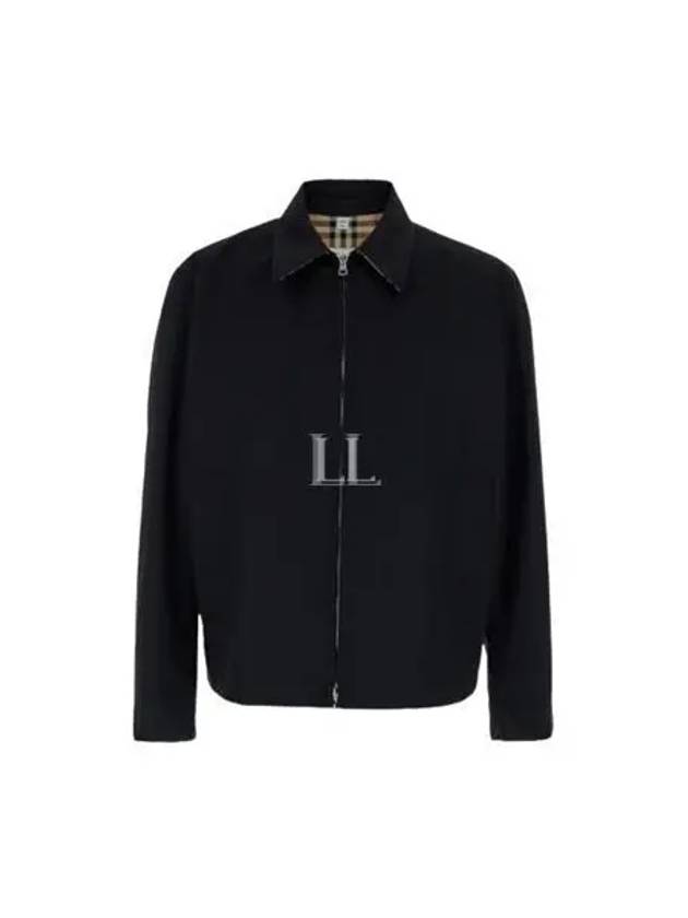 EKD Logo Embroidered Zip-Up Jacket Black - BURBERRY - BALAAN 2