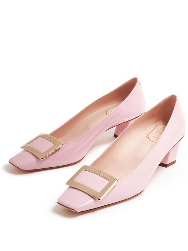 Women's Belle Vivier Metal Buckle Pumps Pink - ROGER VIVIER - BALAAN 4