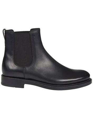 Round Toe Leather Chelsea Boots Black - TOD'S - BALAAN 1