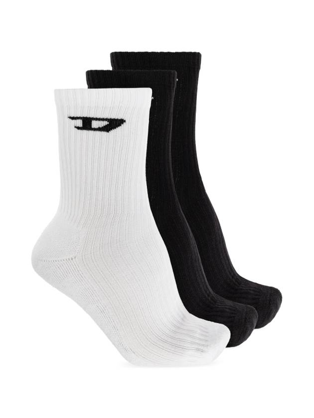 Skm D Crew Sports Socks A15406 0LKBJ E4877 - DIESEL - BALAAN 1