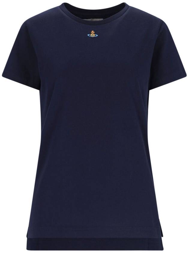 Embroided ORB Peru Short Sleeve T-Shirt Navy - VIVIENNE WESTWOOD - BALAAN 2