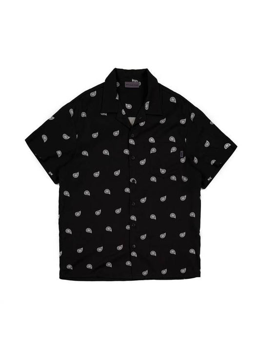 Paisley Short Sleeves Shirt Black - ARCANE FUNK - BALAAN 1