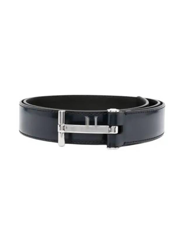 T Buckle Leather Belt Dark Navy - TOM FORD - BALAAN 2