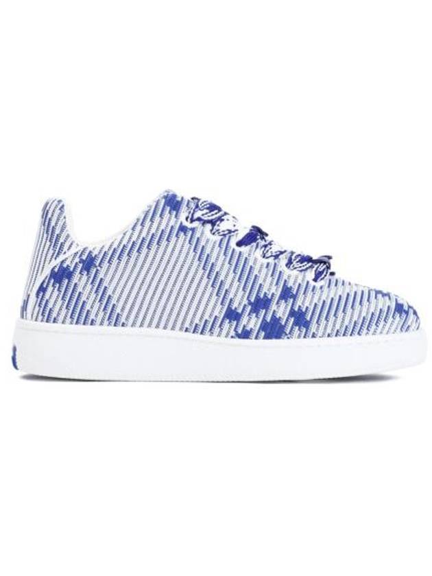 Box Check Print Leather Low Top Sneakers Royal Blue - BURBERRY - BALAAN 2