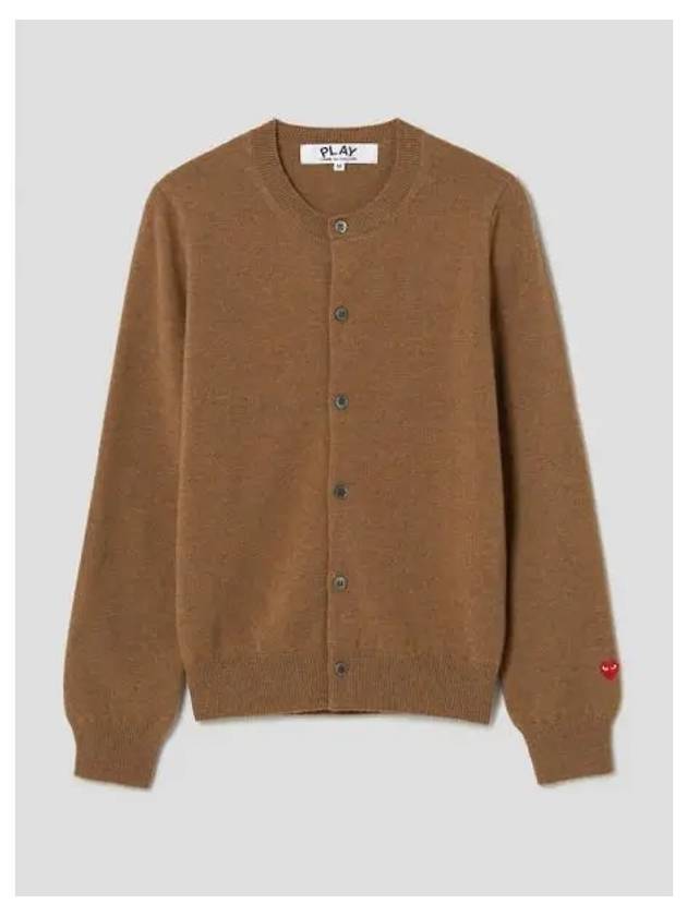 Women s Pastel Small Red Heart Wappen Spring Fall Cardigan Yellow Wish Brown Domestic Product GM0023082931320 - COMME DES GARCONS PLAY - BALAAN 1