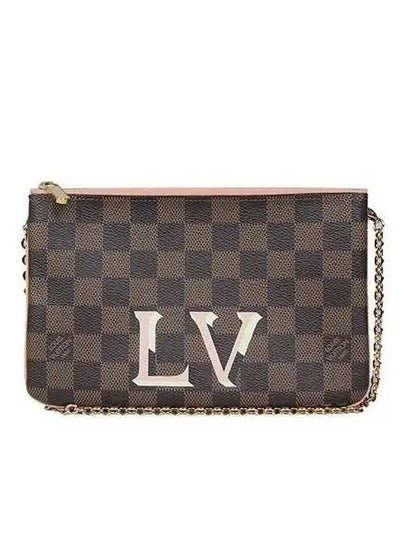 N60254 Damier Eben Canvas Pochette Double Zip Cross Bag - LOUIS VUITTON - BALAAN 2