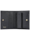 Gold Hardware Triangle Logo Saffiano Half Wallet Black - PRADA - BALAAN 5