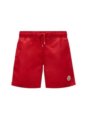 Men s logo patch shorts swim pants red 233402 - MONCLER - BALAAN 1