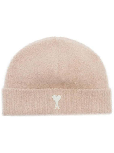 Cloudy Wool Alpaca Hair Knit Beanie Pink - AMI - BALAAN 1