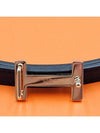 Women's H Rose Gold Buckle Focus Reversible Leather Strap Belt 13mm - HERMES - BALAAN 3