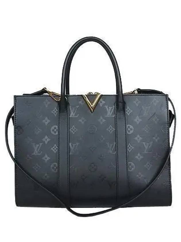 M42883 V gold plated monogram shadow black leather 2WAY - LOUIS VUITTON - BALAAN 1