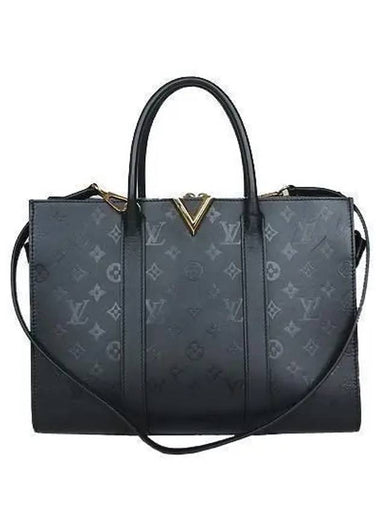 M42883 V gold plated monogram shadow black leather 2WAY - LOUIS VUITTON - BALAAN 1