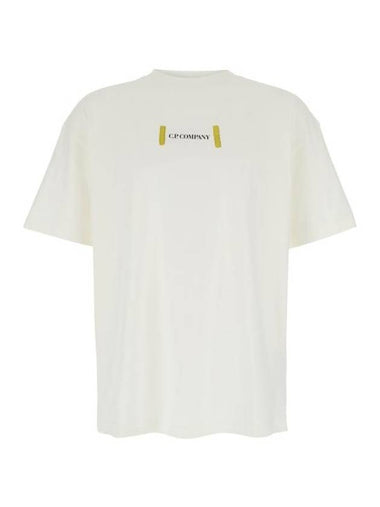 Logo Crew Neck Short Sleeve T-Shirt White - CP COMPANY - BALAAN 1