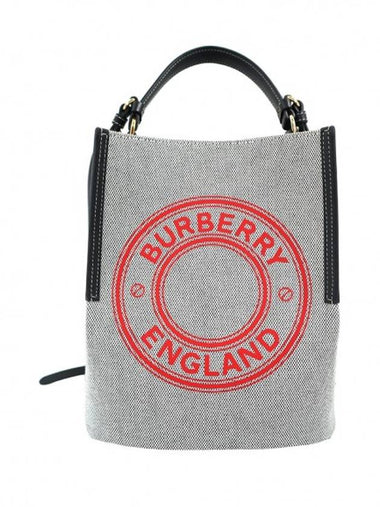 Women s Burberry 8036822 Cotton Canvas Logo Peggy Small Bucket Shoulder Bag gt 2WAY Gangbuk used luxury goods - BURBERRY - BALAAN 1