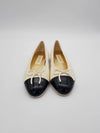 Lambskin Patent Calfskin Ballerina Flats Ivory Black - CHANEL - BALAAN 4