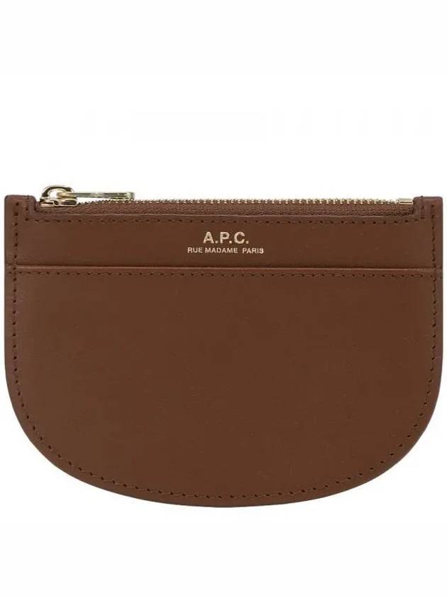 Logo Demi Lune Zipper Card Wallet Brown - A.P.C. - BALAAN 2