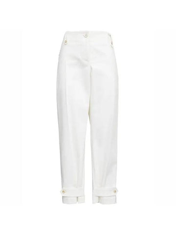 Military Cuff Gabardine Straight Pants White - ALEXANDER MCQUEEN - BALAAN 1