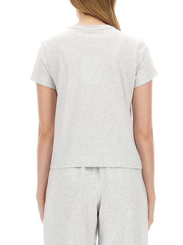 Logo print crew neck cotton short sleeve t shirt gray melange - ALEXANDER WANG - BALAAN 7