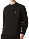 Logo Patch Crewneck Sweatshirt Black - LACOSTE - BALAAN 2