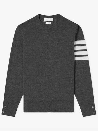 4 Bar Armband Classic Merino Wool Knit Top Dark Grey - THOM BROWNE - BALAAN 2