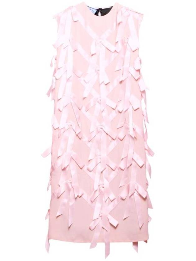 Sable Ribbon Midi Dress Pink - PRADA - BALAAN 1