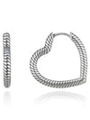 Women's Moment Heart Charm Hoop Earrings Silver - PANDORA - BALAAN 2