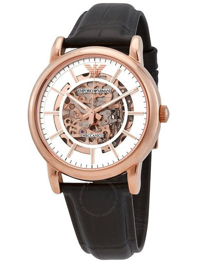 Skeleton Leather Watch Black - EMPORIO ARMANI - BALAAN 2