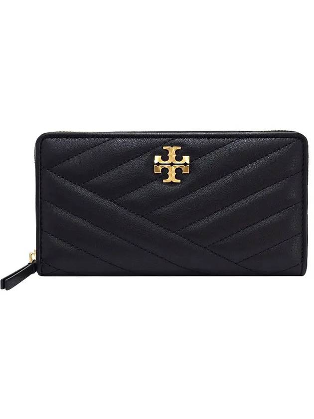 Kira Chevron Zip Continental Long Wallet Black - TORY BURCH - BALAAN 2