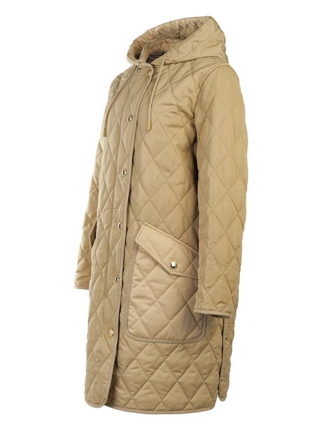 Diamond Quilted Hoodie Padding Archive Beige - BURBERRY - BALAAN 3