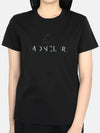 Women's Transfer Logo Short Sleeve T-Shirt Black - MONCLER - BALAAN.