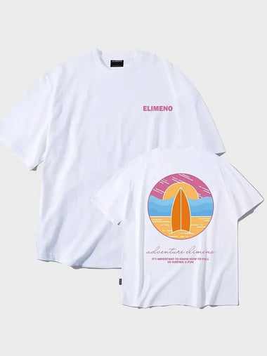 EL Surfing Artwork Overfit Short Sleeve Tee White - ELIMENO - BALAAN 1