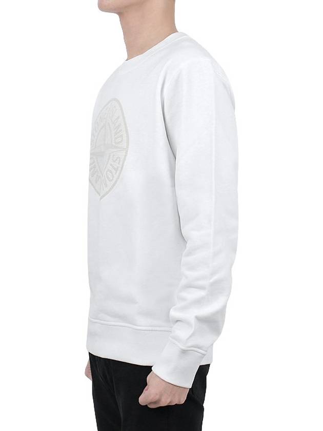 Men's Industrial One Print Sweatshirt White - STONE ISLAND - BALAAN 4