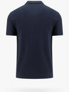 Topstitch V Detail Cotton Pique Polo Shirt Navy - VALENTINO - BALAAN 3