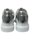 Men's Oversole Crocodile Metallic Silver Tab Low Top Sneakers White - ALEXANDER MCQUEEN - BALAAN 6