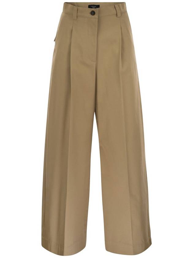 NEBBIE - Wide cotton gabardine trousers - WEEKEND MAX MARA - BALAAN 1