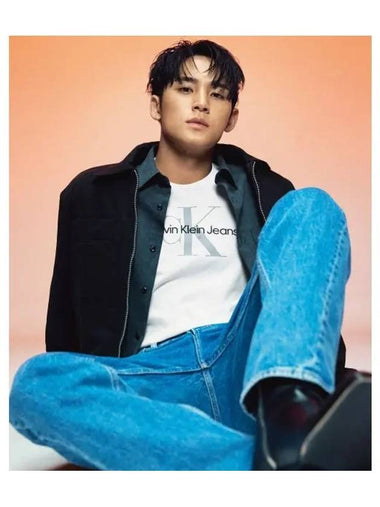 JEANS Mingyu wearing men s melange utility shirt charcoal J326189P4O - CALVIN KLEIN - BALAAN 1