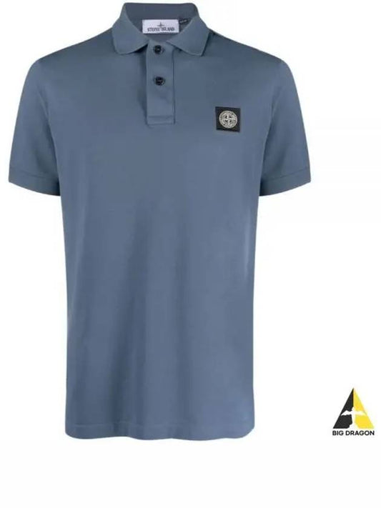 Pique Stretch Cotton Short Sleeve Polo Shirt Dark Blue - STONE ISLAND - BALAAN 2