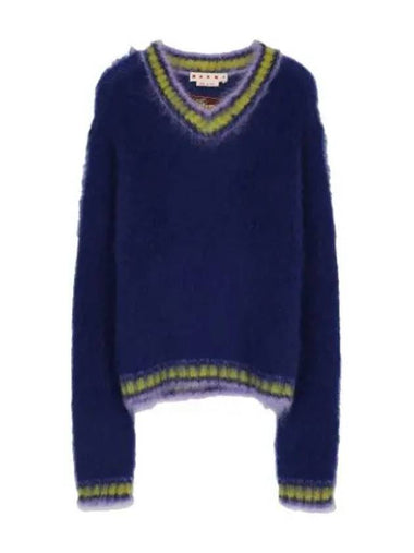 V neck knit royal blue - MARNI - BALAAN 1